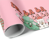 Hot Pink Modern Groovy kerst Cadeaupapier (Rol Hoek)