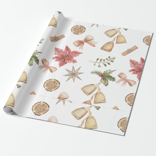 Hot Pink Modern Groovy kerst Cadeaupapier (Uitgerold)