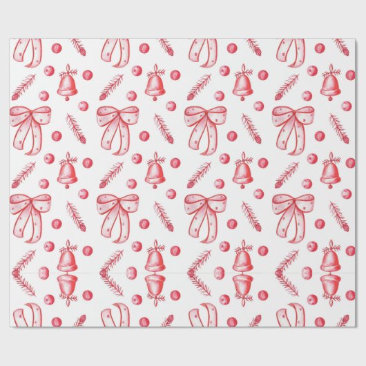 Hot Pink Modern Groovy kerst Cadeaupapier (Vlak)