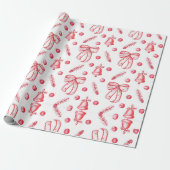 Hot Pink Modern Groovy kerst Cadeaupapier (Uitgerold)