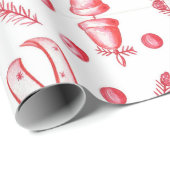 Hot Pink Modern Groovy kerst Cadeaupapier (Rol Hoek)