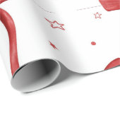 Hot Pink Modern Groovy kerst Cadeaupapier (Rol Hoek)