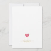 Hot Pink Modern Heart Golden Fake Effect Godmoeder (Achterkant)