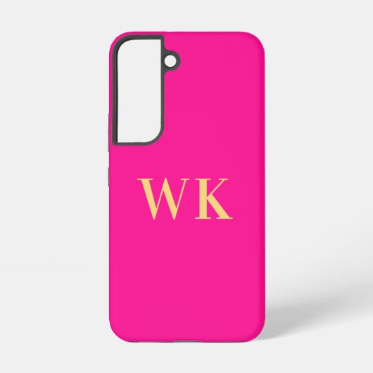 Hot Pink Modern Monogram Initials Samsung Galaxy Hoesje (Achterkant)