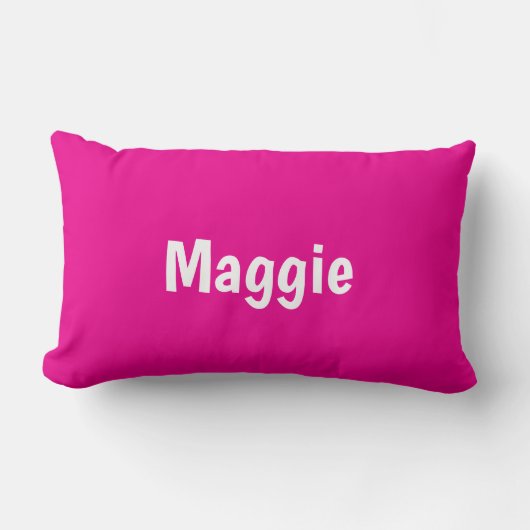 Hot Pink Modern Personalized Name Kussen (Voorkant)