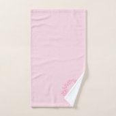 Hot Pink Modern Script Girly Monogram Naam Bad Handdoek (Handdoek)