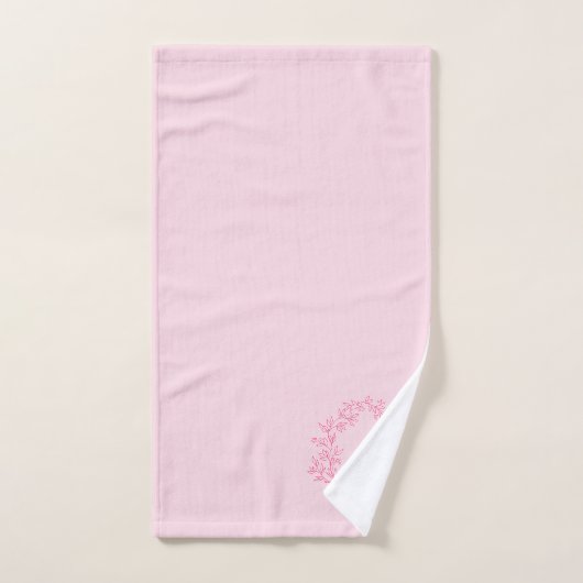 Hot Pink Modern Script Girly Monogram Naam Bad Handdoek (Handdoek)