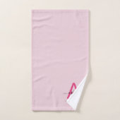 Hot Pink Modern Script Girly Monogram Naam Bad Handdoek (Handdoek)