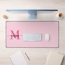 Hot Pink Modern Script Girly Monogram Naam