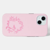 Hot Pink Modern Script Girly Monogram Naam Case-Mate iPhone Case (Achterkant (horizontaal))
