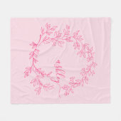Hot Pink Modern Script Girly Monogram Naam Fleece Deken (Voorkant (Horizontaal))