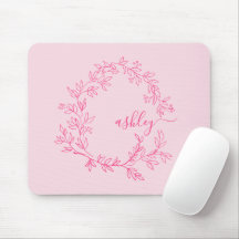 Hot Pink Modern Script Girly Monogram Naam