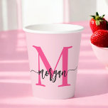 Hot Pink Modern Script Girly Monogram Naam Papieren Bekers<br><div class="desc">Maak uw feesten pop met onze Hot Pink Modern Script Girly Monogram Naam Paper Cups! Met een levendig roze ontwerp zijn deze bekers gepersonaliseerd met jouw naam in een elegant, modern script voor een chique, aangepaste touch. Ideaal voor verjaardagen, feesten of een speciale gelegenheid, ze combineren stijl met functionaliteit. Gemaakt...</div>