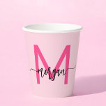 Hot Pink Modern Script Girly Monogram Naam Papieren Bekers<br><div class="desc">Maak uw feesten pop met onze Hot Pink Modern Script Girly Monogram Naam Paper Cups! Met een levendig roze ontwerp zijn deze bekers gepersonaliseerd met jouw naam in een elegant, modern script voor een chique, aangepaste touch. Ideaal voor verjaardagen, feesten of een speciale gelegenheid, ze combineren stijl met functionaliteit. Gemaakt...</div>