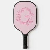 Hot Pink Modern Script Girly Monogram Naam Pickleball Paddle (Voorkant)