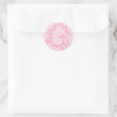 Hot Pink Modern Script Girly Monogram Naam Ronde Sticker (Tas)