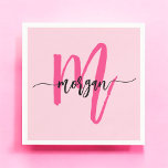 Hot Pink Modern Script Girly Monogram Naam Servet<br><div class="desc">Verhoog uw evenement met onze Hot Pink Modern Script Girly Monogram Naam servetten! Deze servetten zijn voorzien van een gedurfd hot pink ontwerp en zijn gepersonaliseerd met jouw naam in een chique, modern script voor een aangepaste, stijlvolle touch. Perfect voor feesten, douches of speciale gelegenheden, ze voegen een pop van...</div>