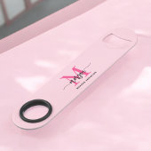 Hot Pink Modern Script Girly Monogram Naam Speed Flessenopener