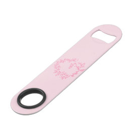 Hot Pink Modern Script Girly Monogram Naam Speed Flessenopener