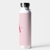Hot Pink Modern Script Girly Monogram Naam Waterfles (Links)