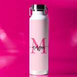 Hot Pink Modern Script Girly Monogram Naam Waterfles<br><div class="desc">Blijf gehydrateerd in stijl met onze Hot Pink Modern Script Girly Monogram Naam Water Bottle! Deze waterfles is voorzien van een gedurfd hot pink ontwerp en is gepersonaliseerd met jouw naam in een elegant, modern script voor een chique, aangepaste toets. Perfect voor school, workouts of onderweg, het is gemaakt van...</div>