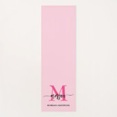 Hot Pink Modern Script Girly Monogram Naam Yogamat (Voorkant)