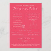 Hot Pink Modern Wedding Infographic Programma Programmakaart (Voorkant)