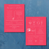 Hot Pink Modern Wedding Infographic Programma Programmakaart