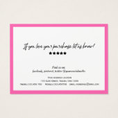 Hot Pink Moderne Script QR-code voor script bedank Visitekaartje (Achterkant)