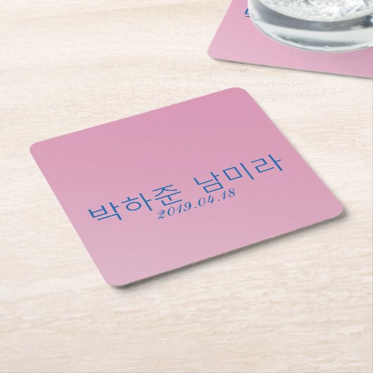 Hot Pink Monogram Bewerkbare Sjabloon 3d 모노그램 Kartonnen Onderzetters (Schuin)