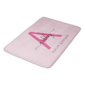 Hot Pink Monogram Dorm Room voor meisjes Badmat (Gekanteld)