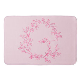 Hot Pink Monogram Dorm Room voor meisjes Badmat
