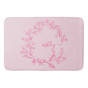 Hot Pink Monogram Dorm Room voor meisjes Badmat