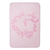 Hot Pink Monogram Dorm Room voor meisjes Badmat (Voorkant Verticaal)