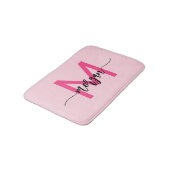 Hot Pink Monogram Dorm Room voor meisjes Badmat (Gekanteld)