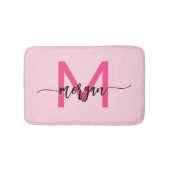 Hot Pink Monogram Dorm Room voor meisjes Badmat (Voorkant)