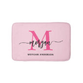 Hot Pink Monogram Dorm Room voor meisjes Badmat (Voorkant)