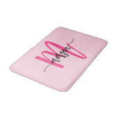 Hot Pink Monogram Dorm Room voor meisjes Badmat (Gekanteld)