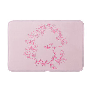 Hot Pink Monogram Dorm Room voor meisjes Badmat