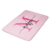 Hot Pink Monogram Dorm Room voor meisjes Badmat (Gekanteld)