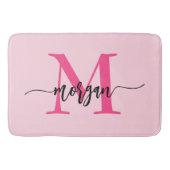 Hot Pink Monogram Dorm Room voor meisjes Badmat (Voorkant)
