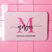 Hot Pink Monogram Dorm Room voor meisjes Badmat