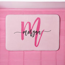 Hot Pink Monogram Dorm Room voor meisjes Badmat