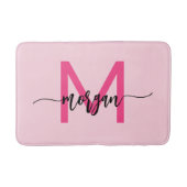 Hot Pink Monogram Dorm Room voor meisjes Badmat (Voorkant)