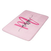 Hot Pink Monogram Dorm Room voor meisjes Badmat (Gekanteld)