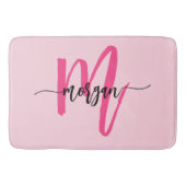 Hot Pink Monogram Dorm Room voor meisjes Badmat (Voorkant)