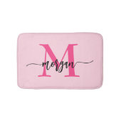 Hot Pink Monogram Dorm Room voor meisjes Badmat (Voorkant)
