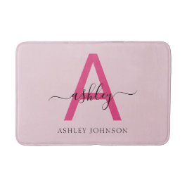 Hot Pink Monogram Dorm Room voor meisjes Badmat