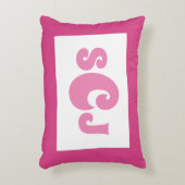 Hot Pink Monogram Girly Accent Kussen (Voorkant(Verticaal))