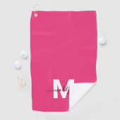 Hot Pink Monogram Golfhanddoek (Insitu)